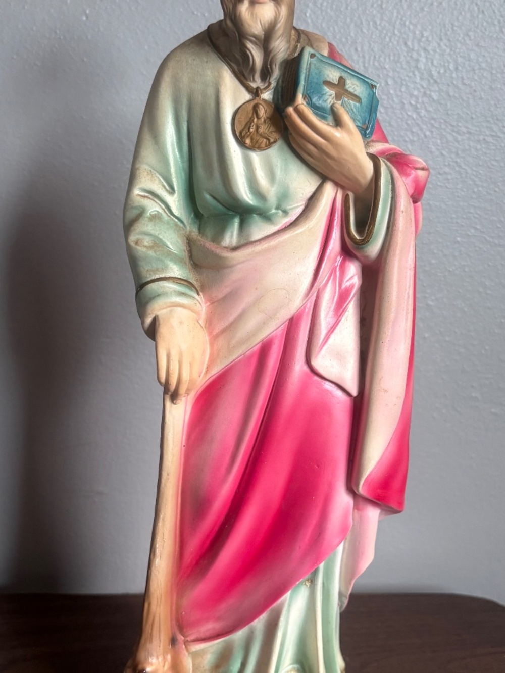 Vintage Saint Jude Chalkware  religious statue